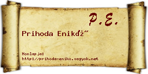 Prihoda Enikő névjegykártya
